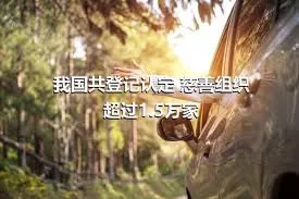 我國共登記認定 慈善組織超過1.5萬家